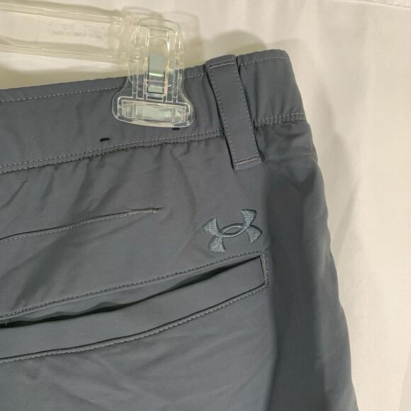 Under Armour Golf Shorts Men's 36 Grey Loose Chino Pockets 10" Inseam - Picture 9 of 9